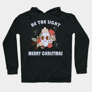 Retro Kawaii Vintage Christmas Be The Light Inspirational Design Hoodie